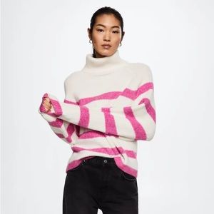 NWT MANGO Striped Turtleneck